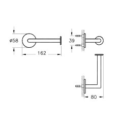 VitrA A4488736 Origin Tuvalet Kağıtlığı, Mat Siyah