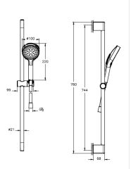 Artema A45909 Base Round Sürgülü El Duşu Takımı 1F Krom