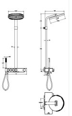 VitrA A4731336 Prime Round 300 Termostatik Banyo Bataryalı Siyah
