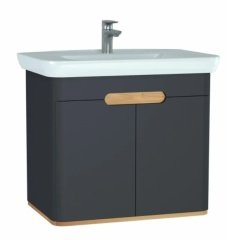 Vitra 60809 Sento Lavabo Dolabı 80 Cm Kapaklı Mat Antrasit