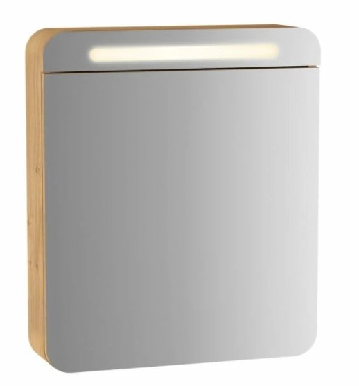 Vitra 60895 Sento Aydınlatmalı Dolaplı Ayna 60 Cm Açık Meşe Sol