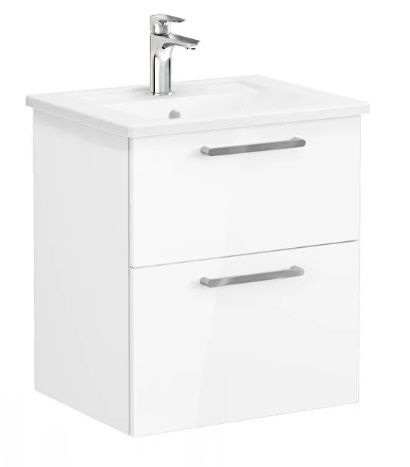 Vitra Root Flat 66294 Lavabo Dolabı,Çift Çekmece.60cm Parlak Beyaz