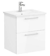 Vitra Root Flat 66294 Lavabo Dolabı,Çift Çekmece.60cm Parlak Beyaz