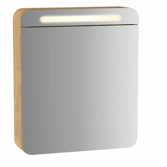 Vitra 60894 Sento Aydınlatmalı Dolaplı Ayna 60 Cm Açık Meşe Sağ