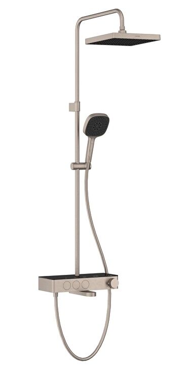 VitrA A4731034 Core Square Termost.Banyo Bataryalı Duş Sist.Fırçalı Nikel