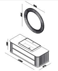 Lineart Maison 120 cm Banyo Dolabı + Ayna
