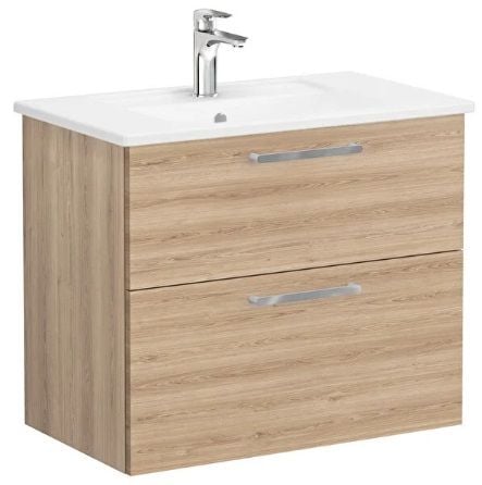 Vitra Root Flat 66302 Lavabo Dolabı,Çift Çekmece.80cm Doğal Meşe