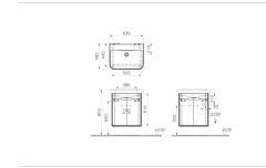 Vitra 60805 Sento Lavabo Dolabı 65 Cm Kapaklı Mat Antrasit