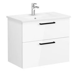 Vitra Root Flat 66306 Lavabo Dolabı,Çift Çekmece.80cm Parlak Beyaz