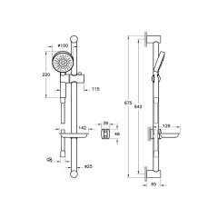 Artema Master A45693 1F Sürgülü El Duşu Takımı Krom
