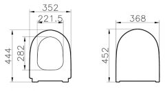 Vitra 130-483R009 Sento İnce Klozet Kapağı Mat Siyah Yavaş Kapanır