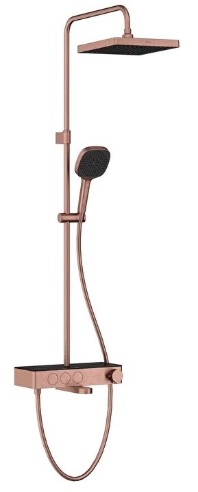 VitrA A4731024 Core Square Termost.Banyo Bataryalı Duş Sist.Fırça Bakır