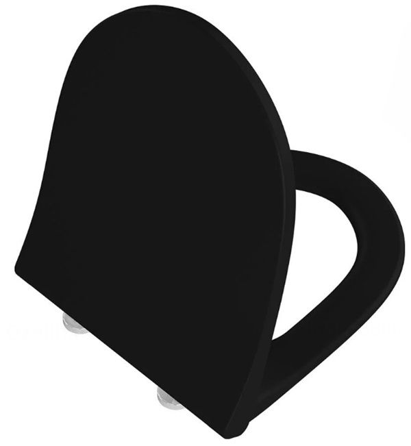 Vitra 130-483R009 Sento İnce Klozet Kapağı Mat Siyah Yavaş Kapanır