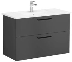 Vitra Root Flat 68308 Lavabo Dolabı,Çift Çekmece.100cm M.Fırtına Gri