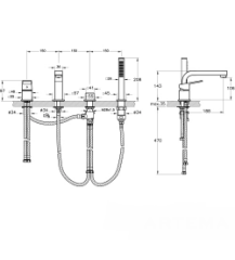 Artema A4359034 Minimax Square Küvet Bataryası F.Nikel