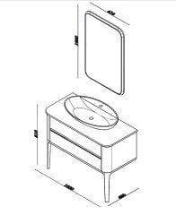 Lineart La Vie 100 cm Banyo Dolabı + Ledli Ayna