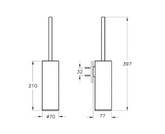 VitrA A4489434 Origin Tuvalet Fırçalığı, Duvardan, Fırçalı Nikel