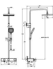Artema A47312 Core Square Term.Banyo Duş Sist.Krom