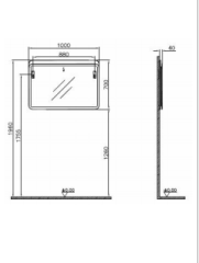 Vitra 60891 Sento Aydınlatmalı Ayna 100 Cm Açık Meşe