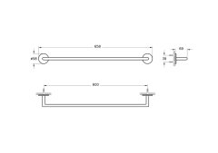 VitrA A44897 Origin Uzun Havluluk 60 cm Krom