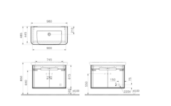 Vitra 60787 Sento Lavabo Dolabı 100 Cm Kapaklı Mat Beyaz