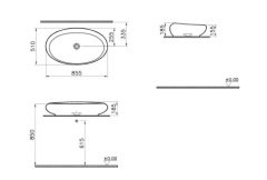 VitrA 4446B403-0016 İstanbul Tezgah Üstü Çanak Lavabo 85 cm Parlak Beyaz