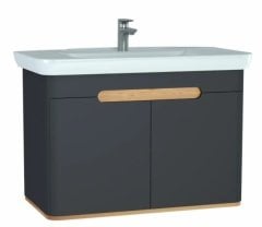 Vitra 60811 Sento Lavabo Dolabı 100 Cm Kapaklı Mat Antrasit