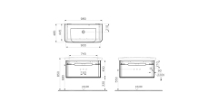 Vitra 60814 Sento Lavabo Dolabı 100 Cm Tek Çekm.Mat Beyaz