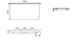 Vitra 7310B403-1828 Liquid  Seramik Tezgah 100 Cm,Beyaz Armatür Deliksiz