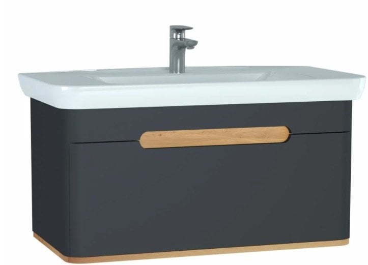 Vitra 60820 Sento Lavabo Dolabı 100 Cm Tek Çekm.Mat Antrasit