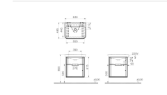 Vitra 60822 Sento Lavabo Dolabı 65 Cm Çift Çekm. Mat Beyaz
