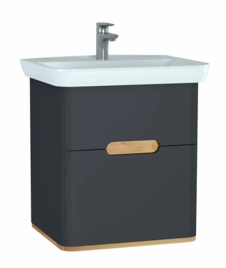 Vitra 60834 Sento Lavabo Dolabı 65 Cm Çift Çekm. Mat Antrasit
