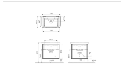 Vitra 60836 Sento Lavabo Dolabı 80 Cm Çift Çekm.Mat Antrasit