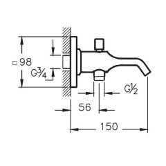 Artema A4249023 Suit U Çıkış Ucu El Duşu Çıkışlı Altın