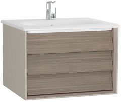 Vitra 61218 Frame Lavabo Dolabı, 60 cm, Tek Çekmeceli, Etajerli Lavabolu, Mat Bej