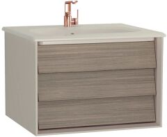 Vitra 61219 Frame Lavabo Dolabı, 60 cm,Mat Bej Etajerli Lavabolu, Mat Bej