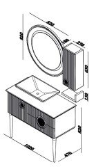 Lineart Arte 100 Kayın Krem Banyo Dolabı + Ledli Ayna