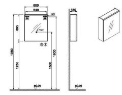 Vitra 67594 Core Aydınlatmalı Dolaplı Ayna 60Cm Mat Lacivert(Sağ)