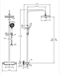 Artema A47306 Base Square Termostatik Banyo Bataryası