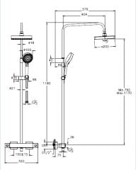 Artema A47306 Base Square Termostatik Banyo Bataryası