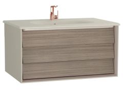 Vitra 61223 Frame Lavabo Dolabı,80 cm Mat Bej Etajerli Lavabolu, Mat Soft Bej